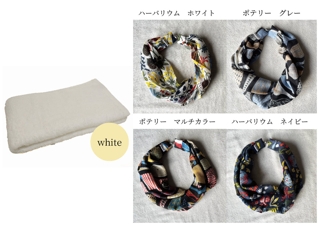[セットでお得]　暮らしを彩る、ミニスカーフ&amp;フェイスタオルセット