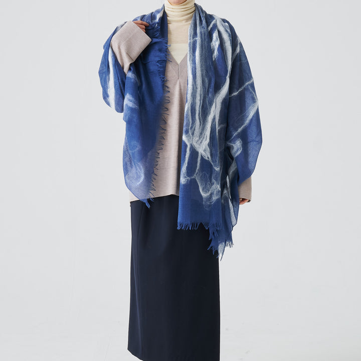シルクウール　シルクの真綿の装飾　needle punch stole