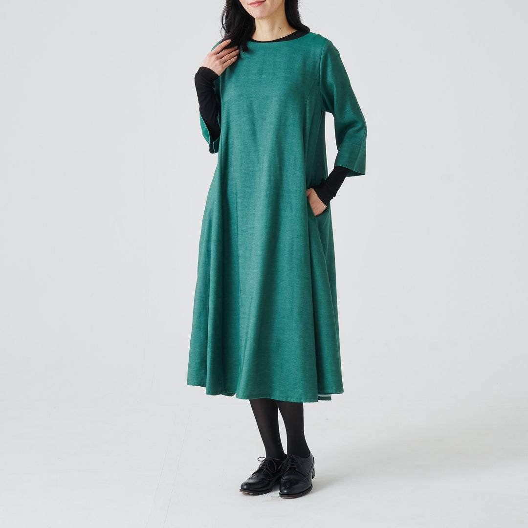 ふんわりコットンワンピース　フレア　M/Lサイズ　