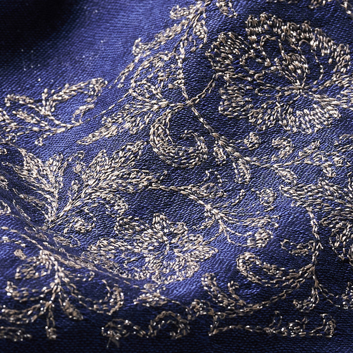 シルクカシミヤ　刺繍ストール　Embroidery stole