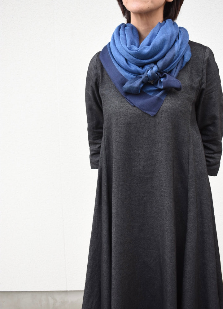 シルクカシミヤ　額縁ストール　ワインレッド　Frame winered