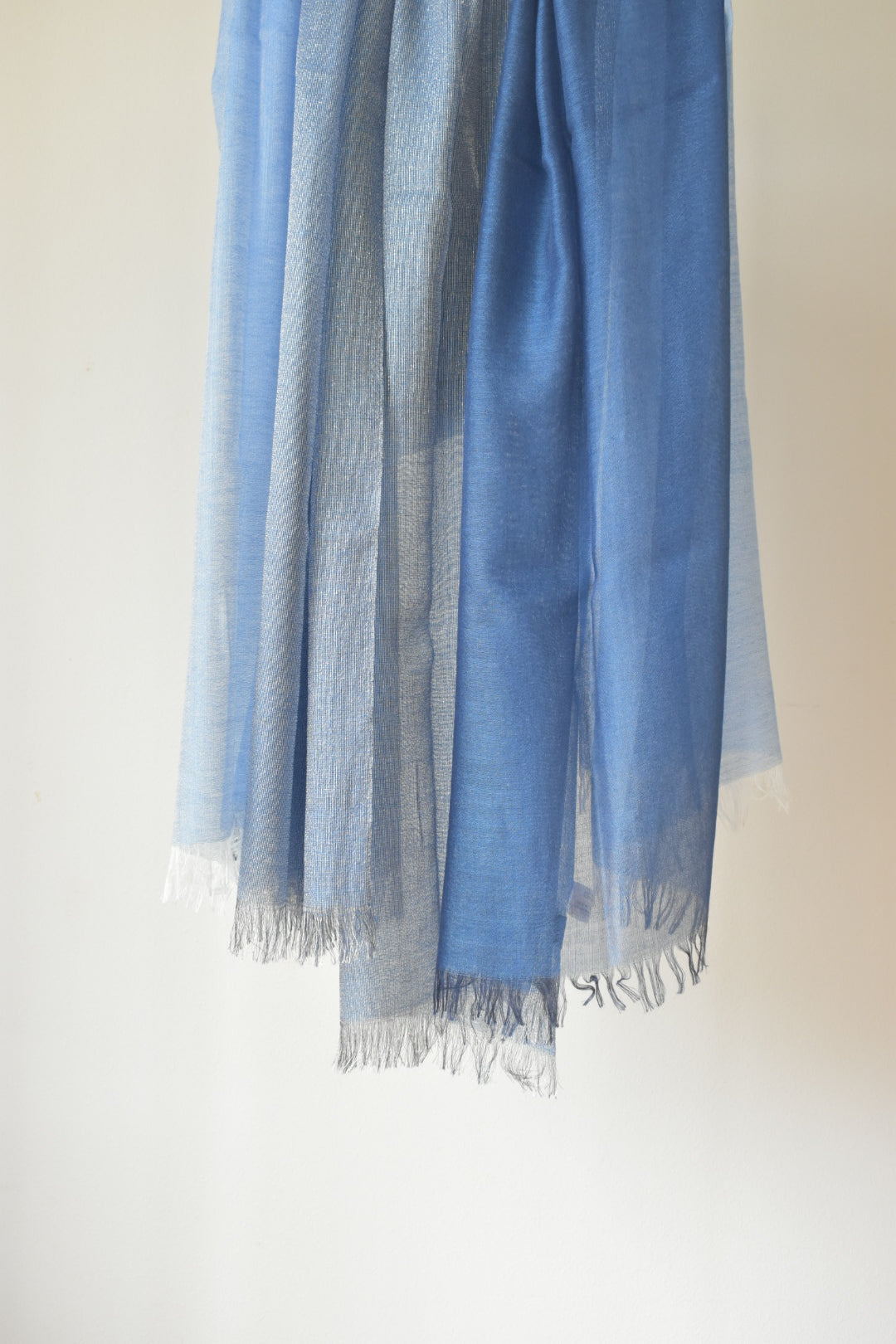 シルクカシミヤ　ラメストール　25春夏新作　Stardust stole blue