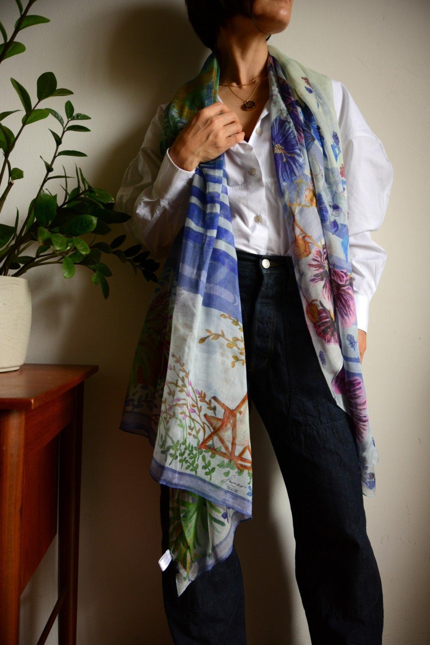 シルク麻 大伴ストール イタリア トスカーナ風景画 TUSCANY – muto