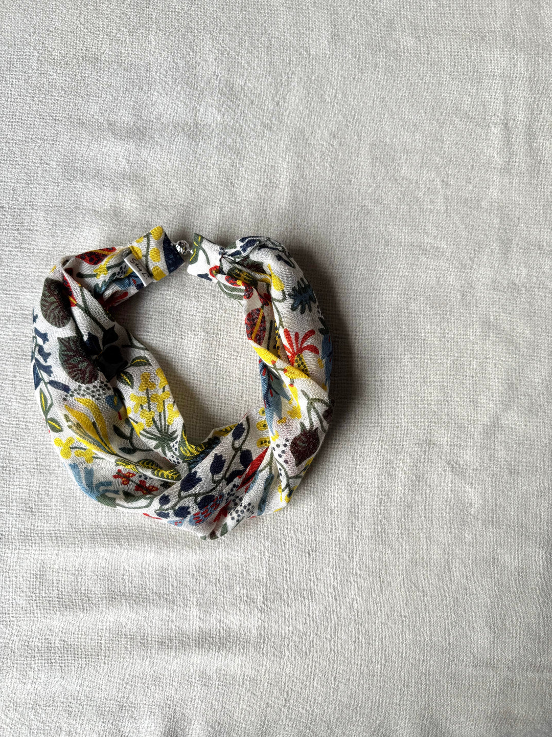 シルクカシミヤ　スティグリンドベリ第三弾コラボ　楽らくスカーフLink  ハーバリウム　 ネイビー