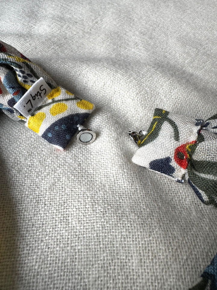 シルクカシミヤ　スティグリンドベリ第三弾コラボ　楽らくスカーフLink  ハーバリウム　ホワイト