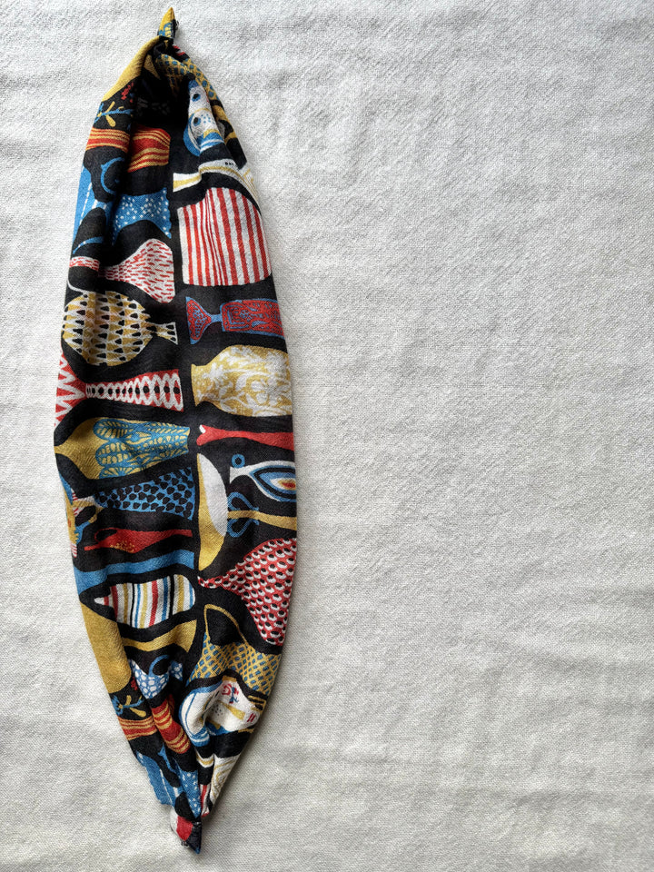 シルクカシミヤ　スティグリンドベリ第三弾コラボ　楽らくスカーフLink  ポテリー グレー