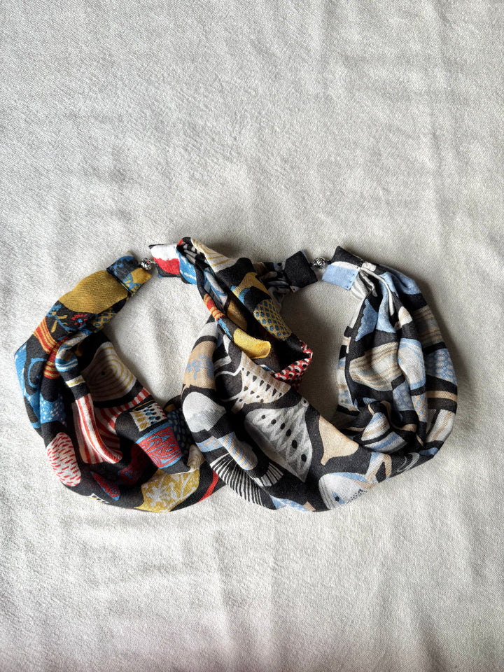 シルクカシミヤ　スティグリンドベリ第三弾コラボ　楽らくスカーフLink  ポテリー マルチカラー