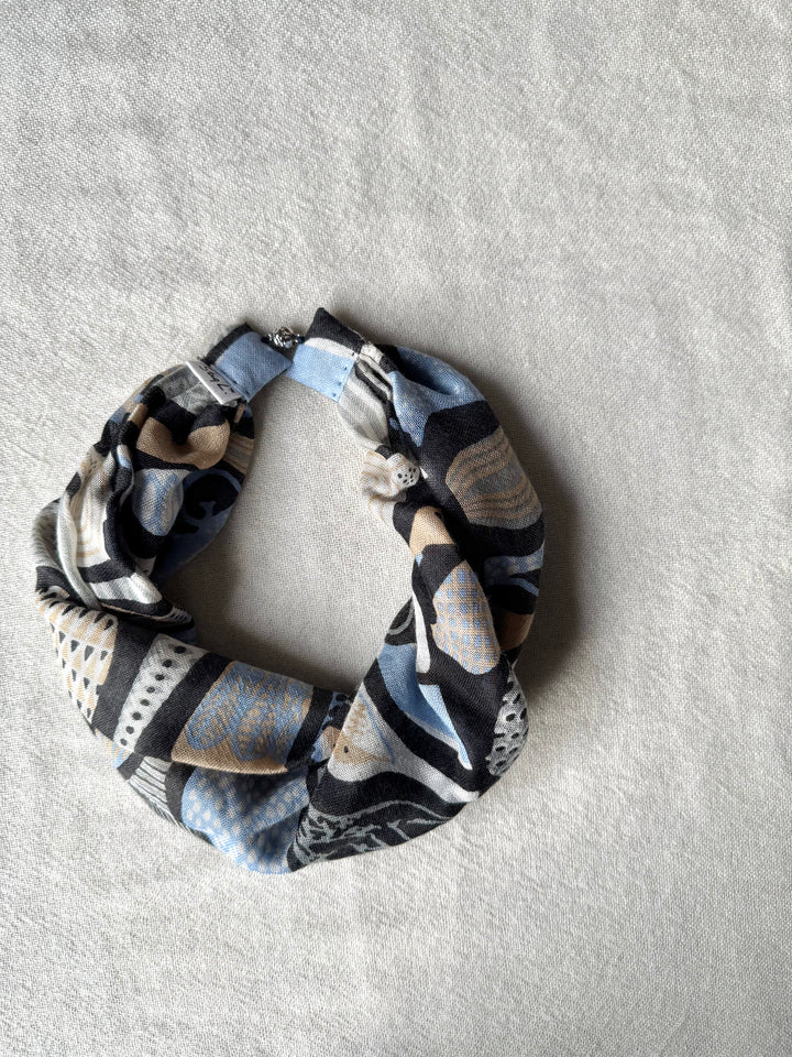 シルクカシミヤ　スティグリンドベリ第三弾コラボ　楽らくスカーフLink  ポテリー グレー