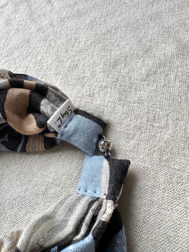 シルクカシミヤ　スティグリンドベリ第三弾コラボ　楽らくスカーフLink  ポテリー グレー