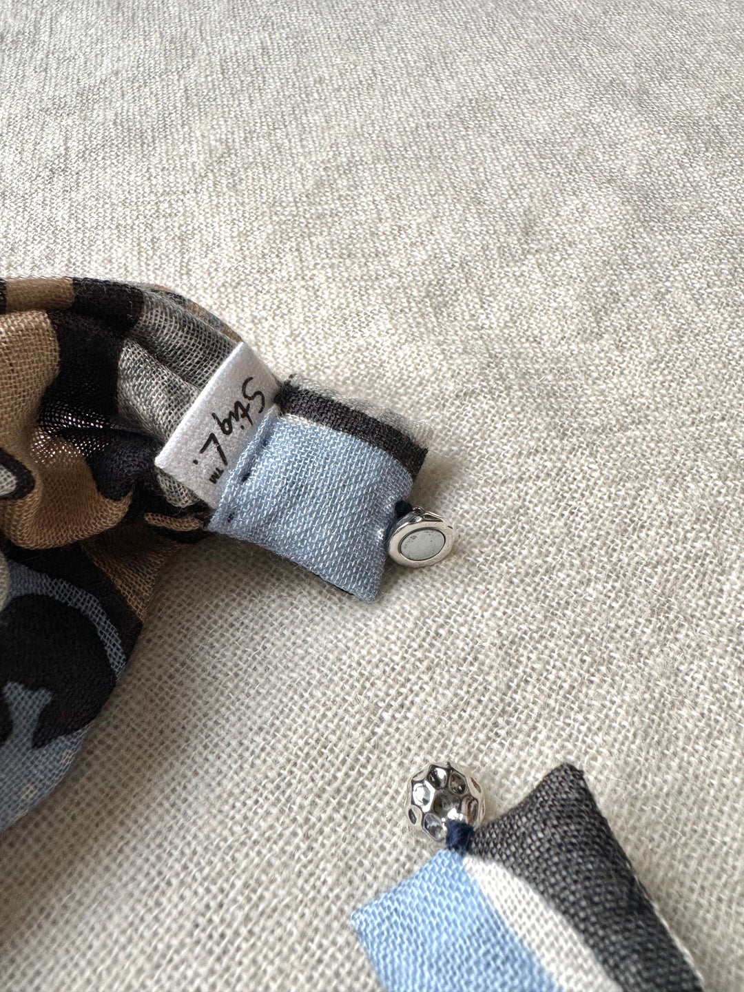 シルクカシミヤ　スティグリンドベリ第三弾コラボ　楽らくスカーフLink  ポテリー グレー