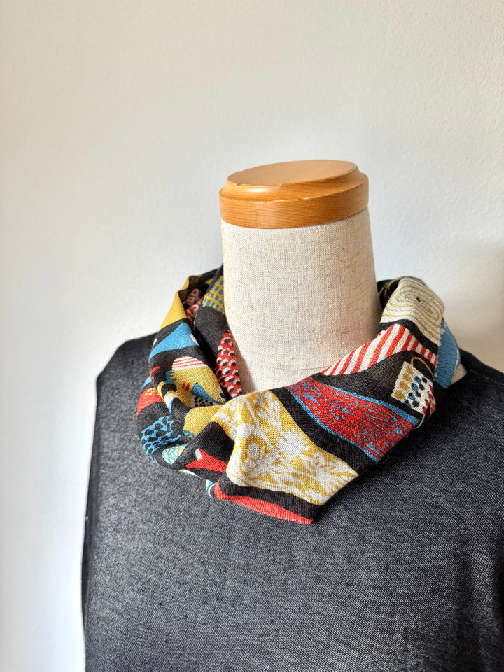 シルクカシミヤ　スティグリンドベリ第三弾コラボ　楽らくスカーフLink  ポテリー グレー