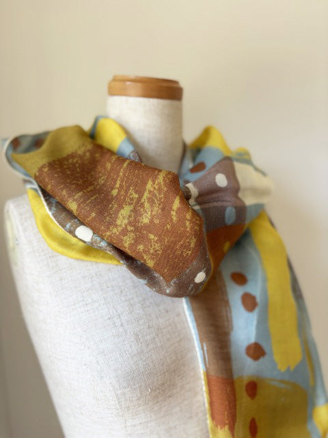 シルクウールストール　スパイス　yellow