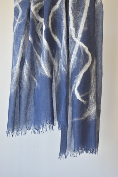 needle punch stole navy
