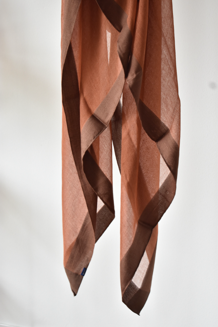 シルクカシミヤ　額縁ストール　ワインレッド　Frame winered